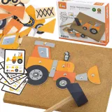 VIGA Drewniana Przybijanka Pojazdy budowlane 45 elementów Montessori