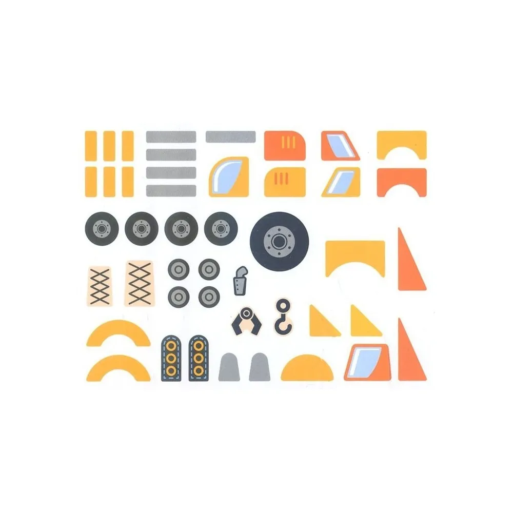 VIGA Drewniana Przybijanka Pojazdy budowlane 45 elementów Montessori