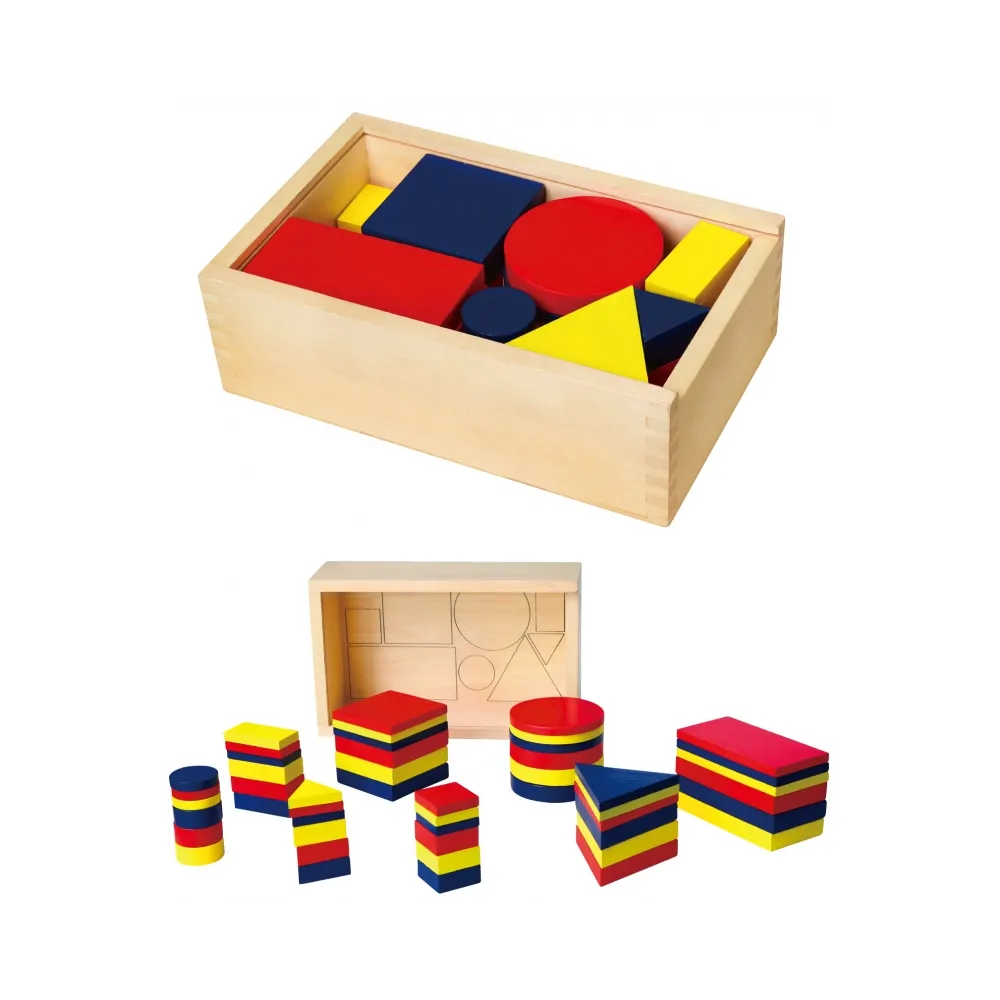 Drewniane Klocki Dienesa Figury geometryczne Viga Toys Montessori