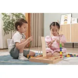 Drewniana układanka edukacyjna Montessori z elementami manualnymi