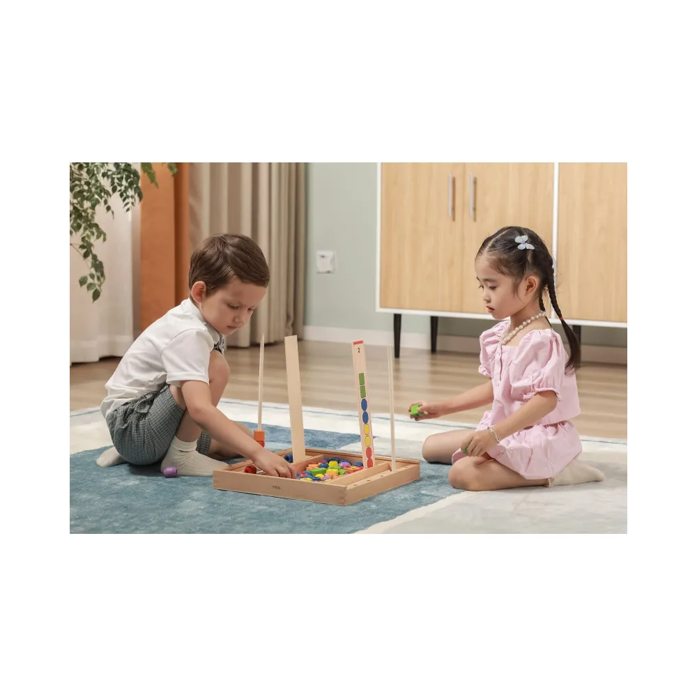 Logiczne koraliki VIGA z wzornikami do nauki i zabawy