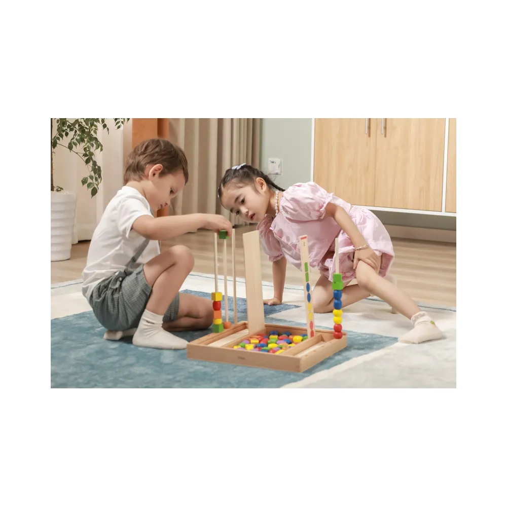 Bezpieczna drewniana gra dla dzieci rozwijająca zręczność i kreatywność