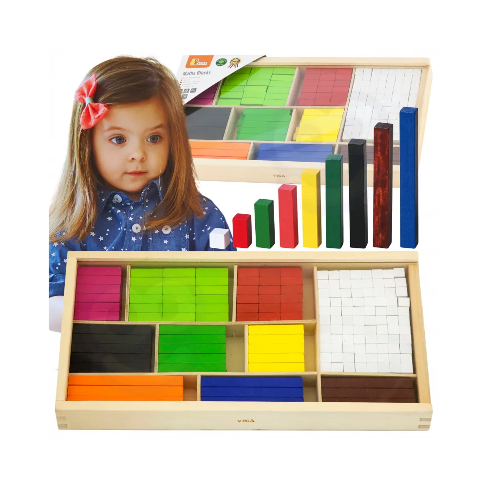 Kolorowe drewniane patyczki edukacyjne matematyczne dla dzieci VIGA