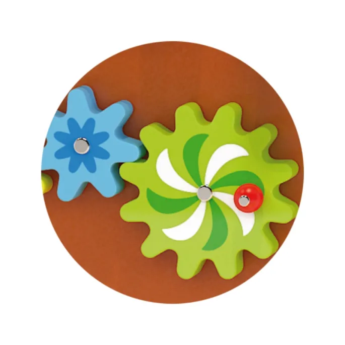 Kolorowe koła zębate w tablicy manipilacyjnej VIGA