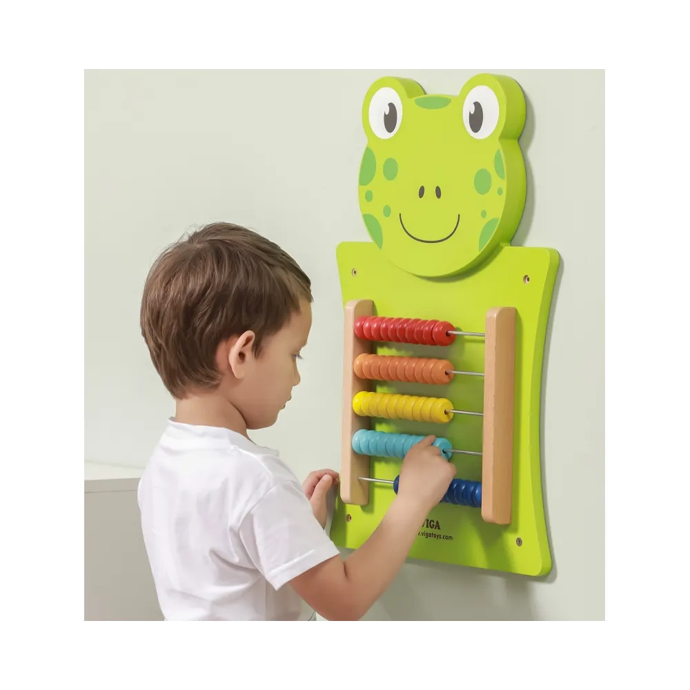 VIGA Drewniana Tablica Manipulacyjna Liczydło Żabka Certyfikat FSC Montessori