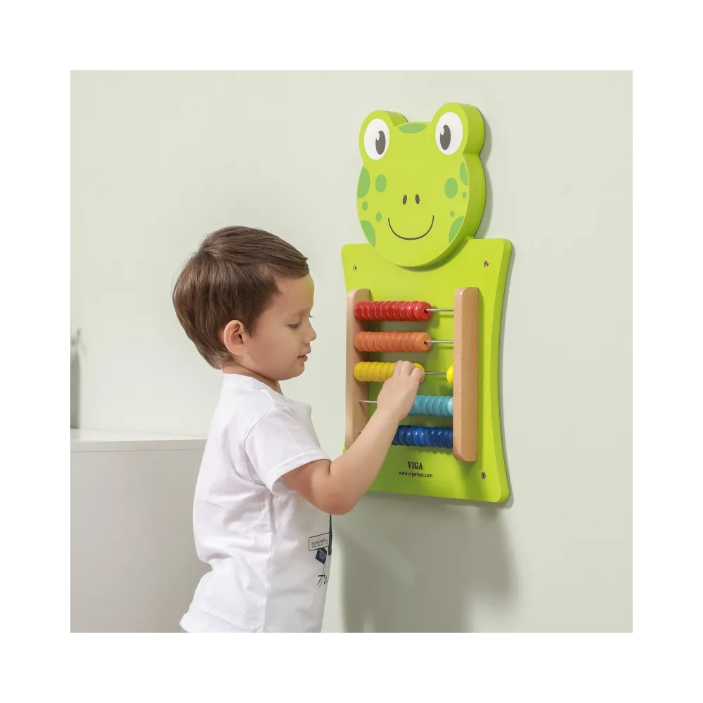VIGA Drewniana Tablica Manipulacyjna Liczydło Żabka Certyfikat FSC Montessori