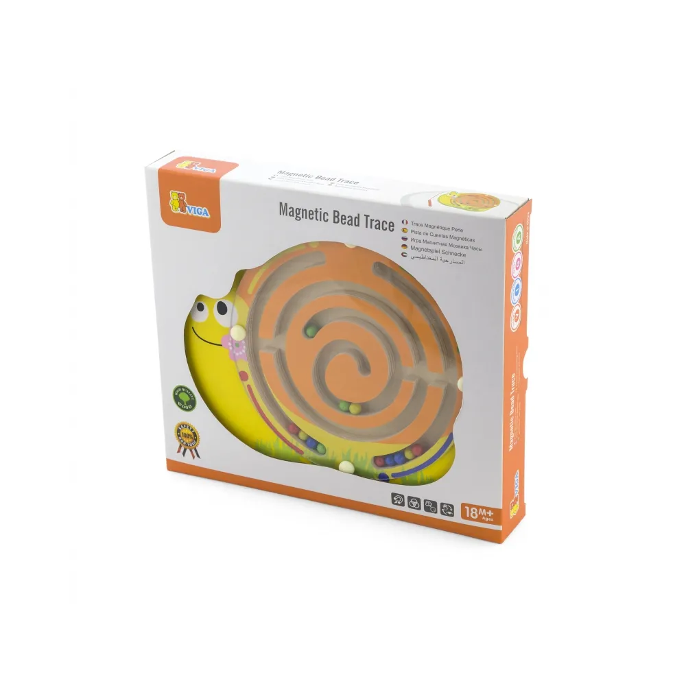 Viga Labirynt Magnetyczny Drewniana gra Śimak