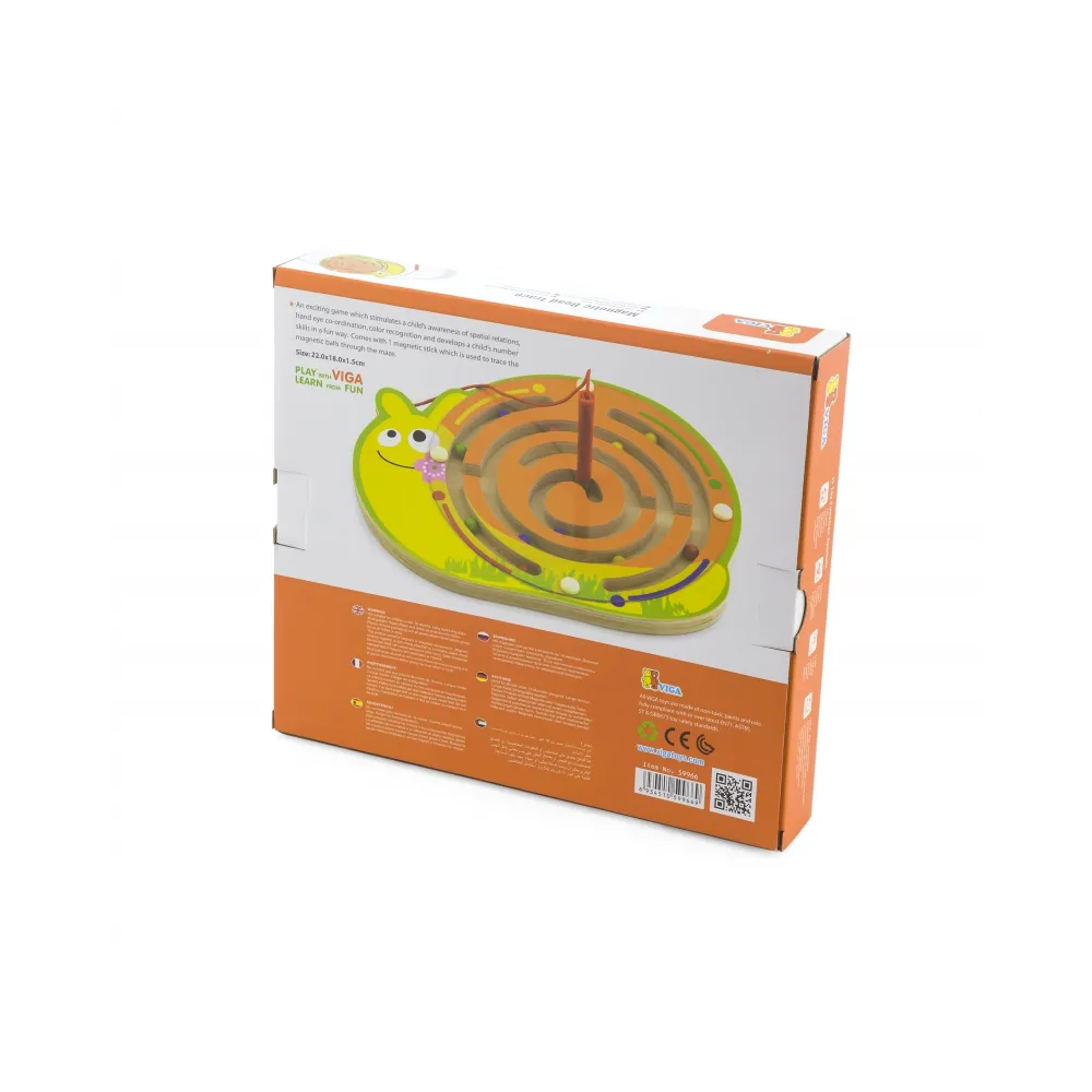 Viga Labirynt Magnetyczny Drewniana gra Śimak