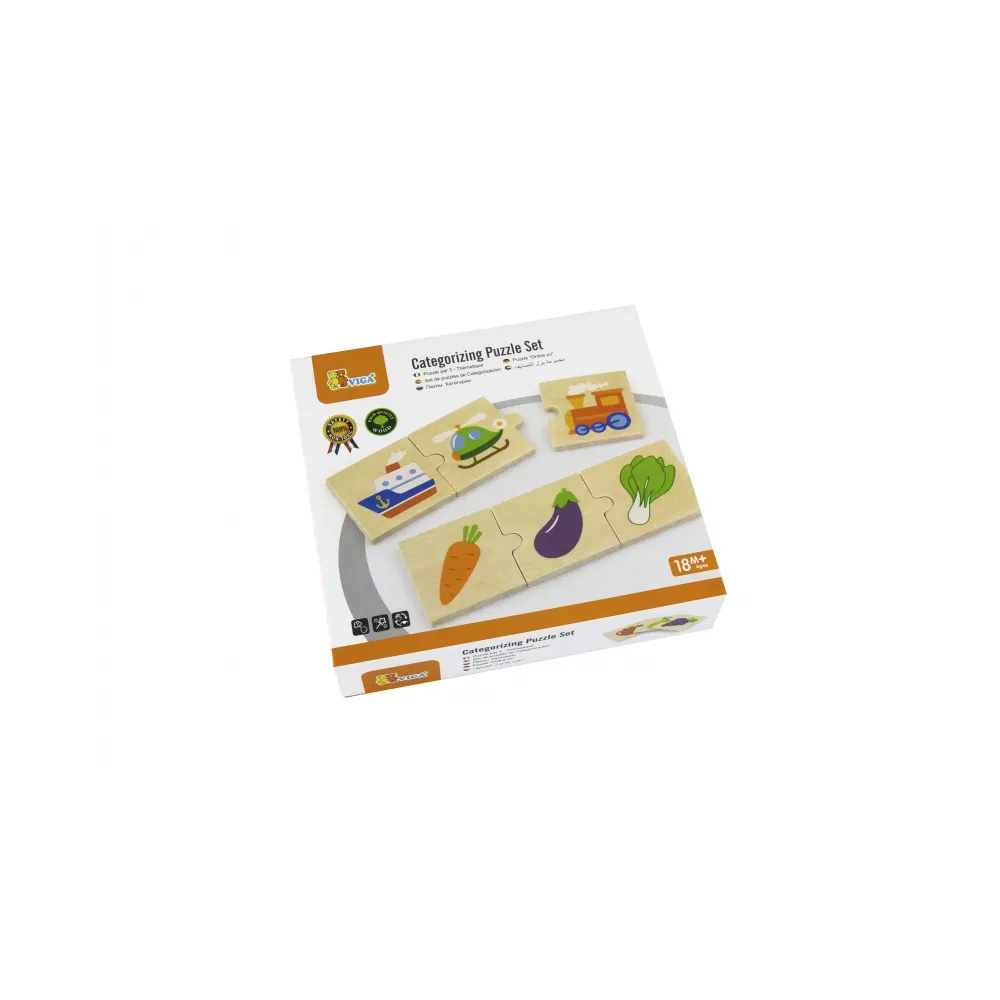 Drewniane Puzzle Logiczne Viga Toys 24 Elementy