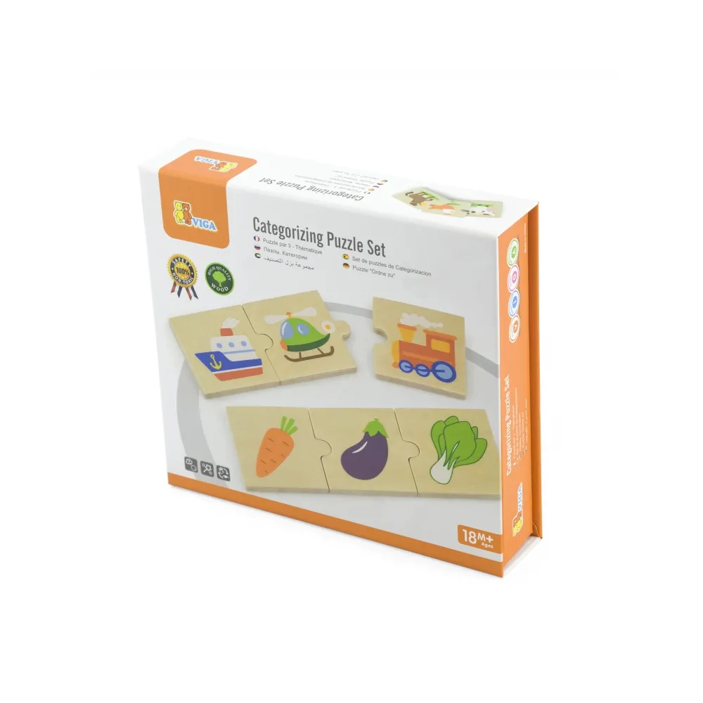 Drewniane Puzzle Logiczne Viga Toys 24 Elementy