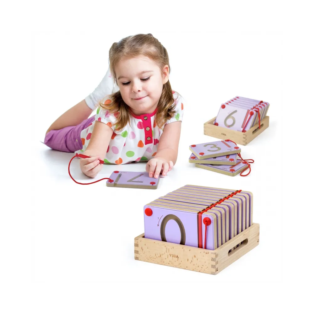 VIGA Tabliczki Magnetyczne Nauka Pisania Cyferki Certyfikat FSC Montessori