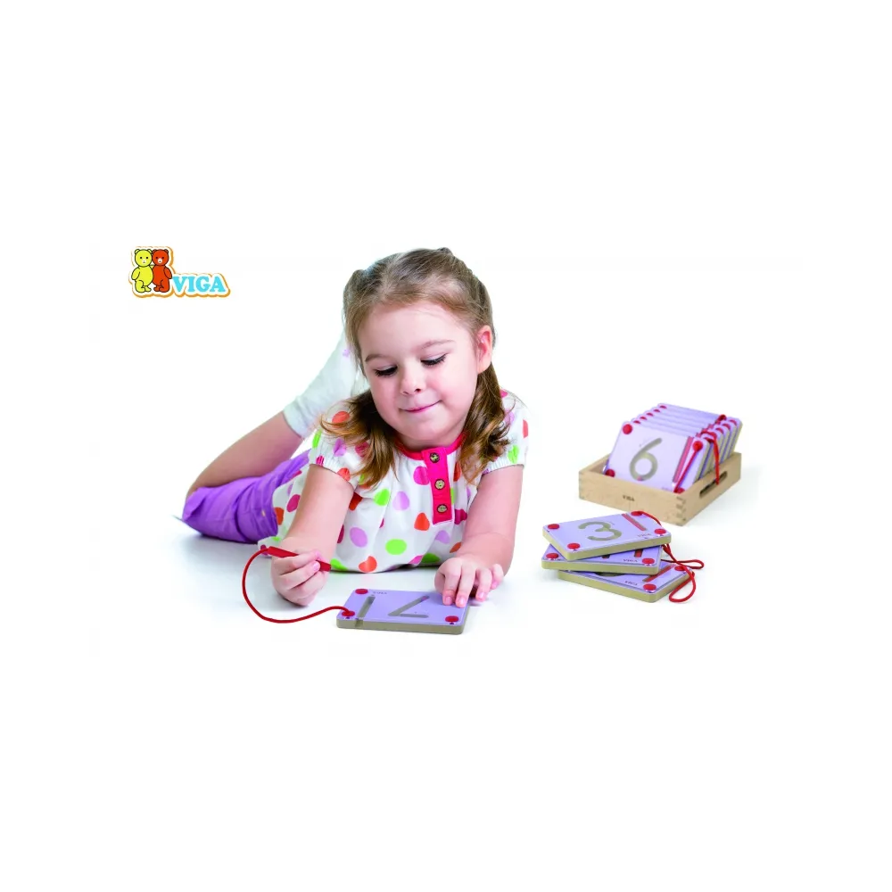 VIGA Tabliczki Magnetyczne Nauka Pisania Cyferki Certyfikat FSC Montessori