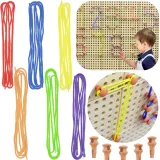 MASTERKIDZ Zestaw Kołeczki i Sznurki - Do Tablicy Naukowo-Kreatywnej STEM