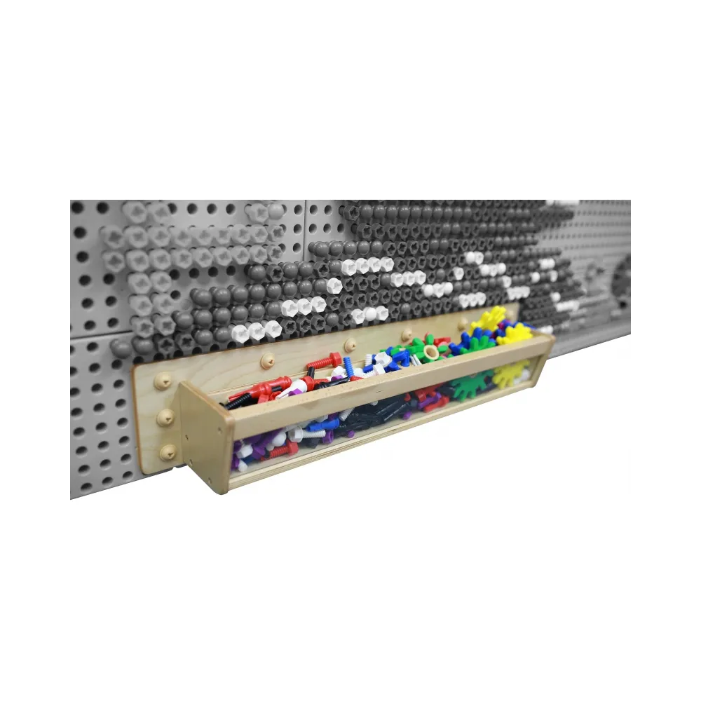 MASTERKIDZ Drewniany Pojemniczek Przezroczysta Ścianka 80 cm do Tablic Naukowo-Kreatywnych STEM