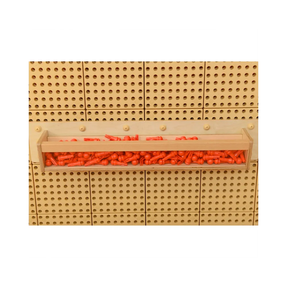 MASTERKIDZ Drewniany Pojemniczek Przezroczysta Ścianka 80 cm do Tablic Naukowo-Kreatywnych STEM