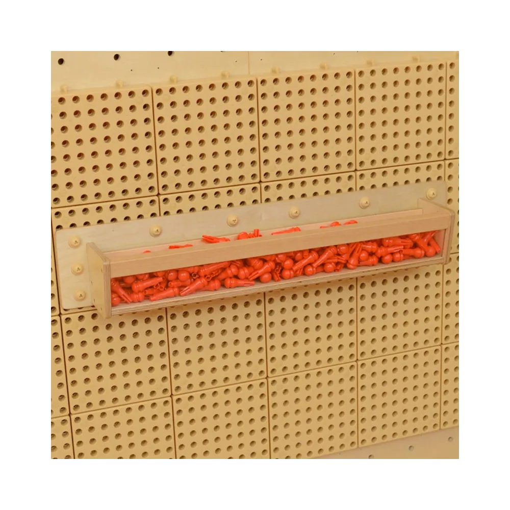 MASTERKIDZ Drewniany Pojemniczek Przezroczysta Ścianka 80 cm do Tablic Naukowo-Kreatywnych STEM