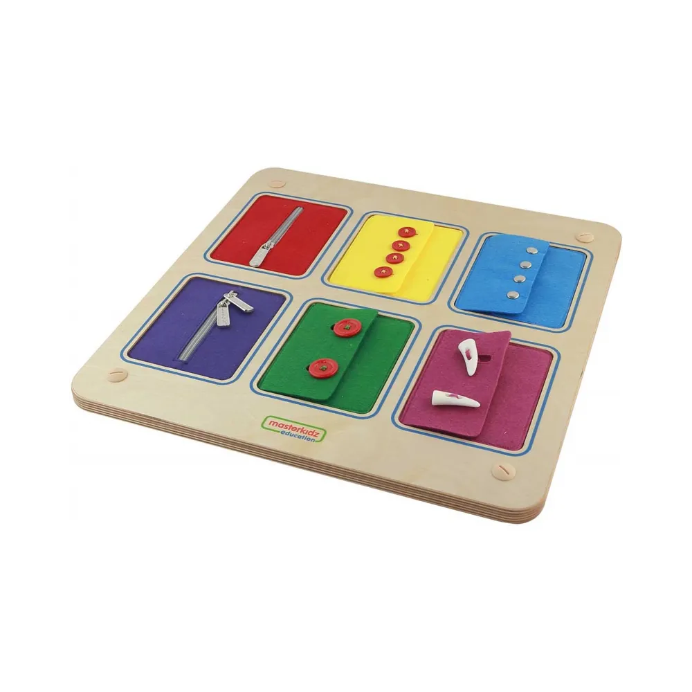 MASTERKIDZ Tablica Ścienna Otwieranie I Zamykanie Zamków Suwaki Guziki Montessori