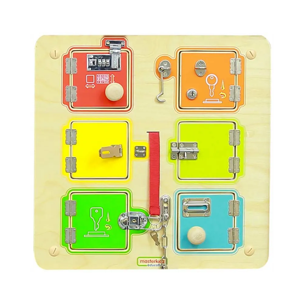 MASTERKIDZ Nauka Otwierania i Zamykania Zamków Ścienna Tablica Manipulacyjna