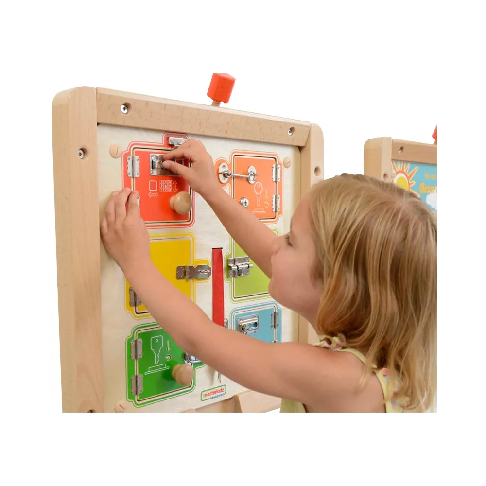 MASTERKIDZ Nauka Otwierania i Zamykania Zamków Ścienna Tablica Manipulacyjna