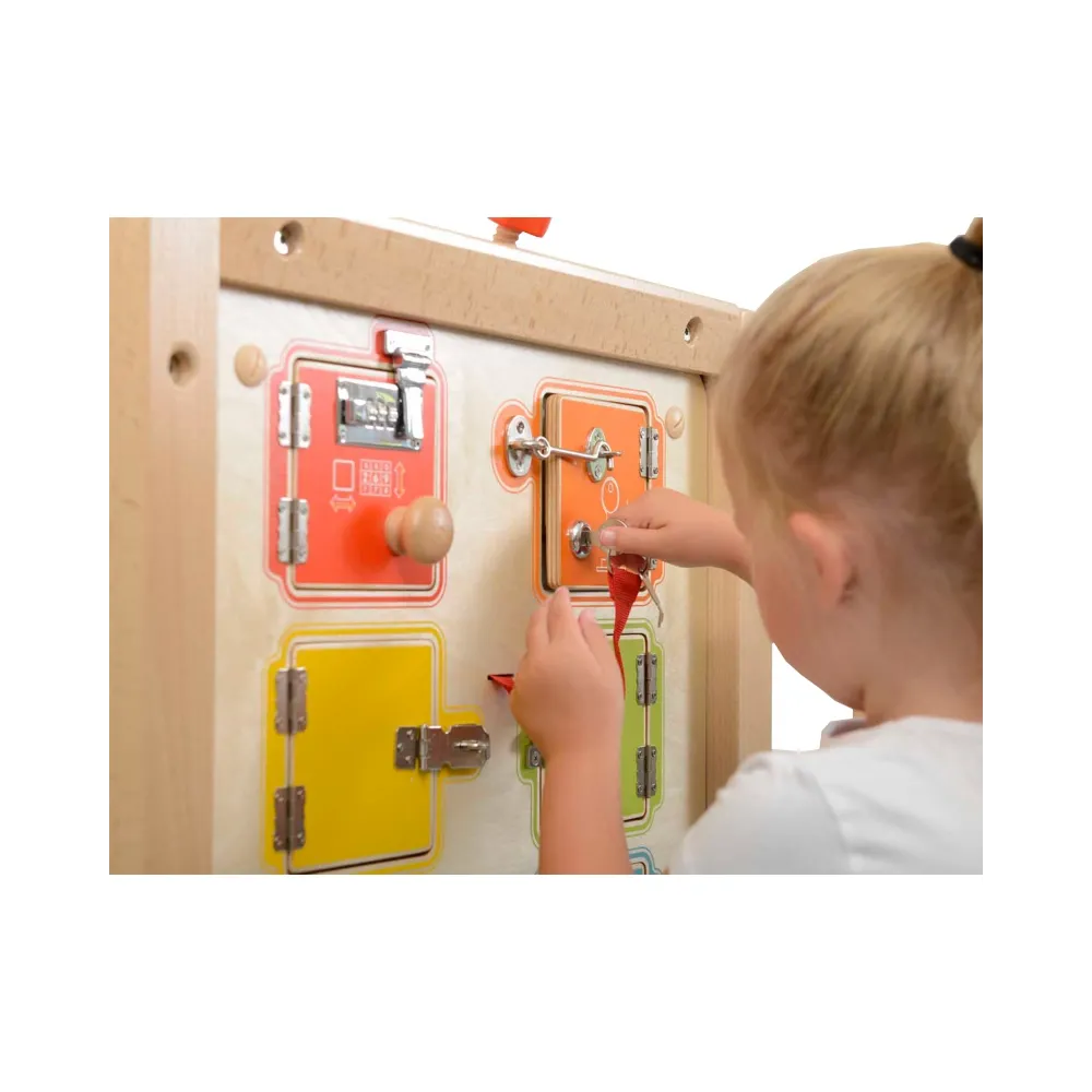 MASTERKIDZ Nauka Otwierania i Zamykania Zamków Ścienna Tablica Manipulacyjna