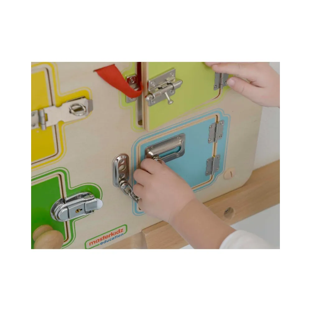 MASTERKIDZ Nauka Otwierania i Zamykania Zamków Ścienna Tablica Manipulacyjna