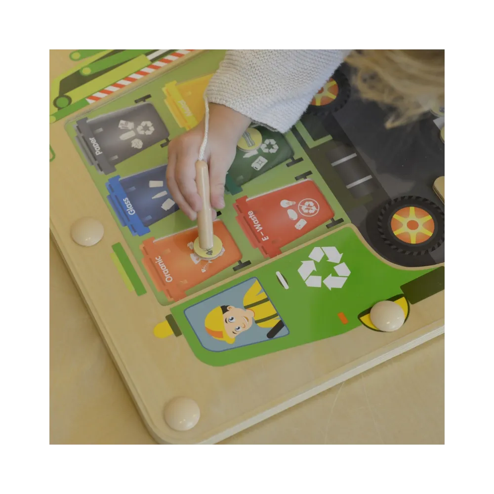 MASTERKIDZ Tablica Magnetyczna Segregowanie Odpadów Ciężarówka do Recyklingu Montessori