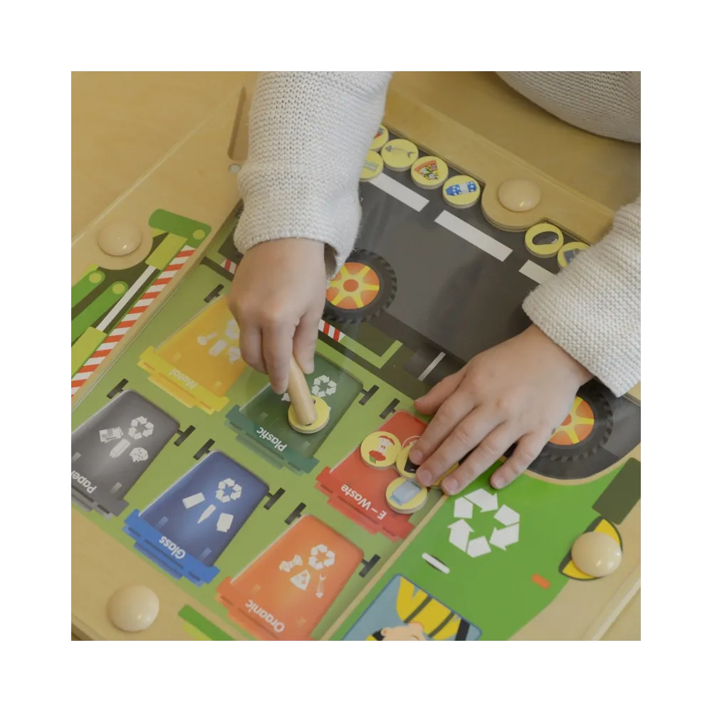 MASTERKIDZ Tablica Magnetyczna Segregowanie Odpadów Ciężarówka do Recyklingu Montessori