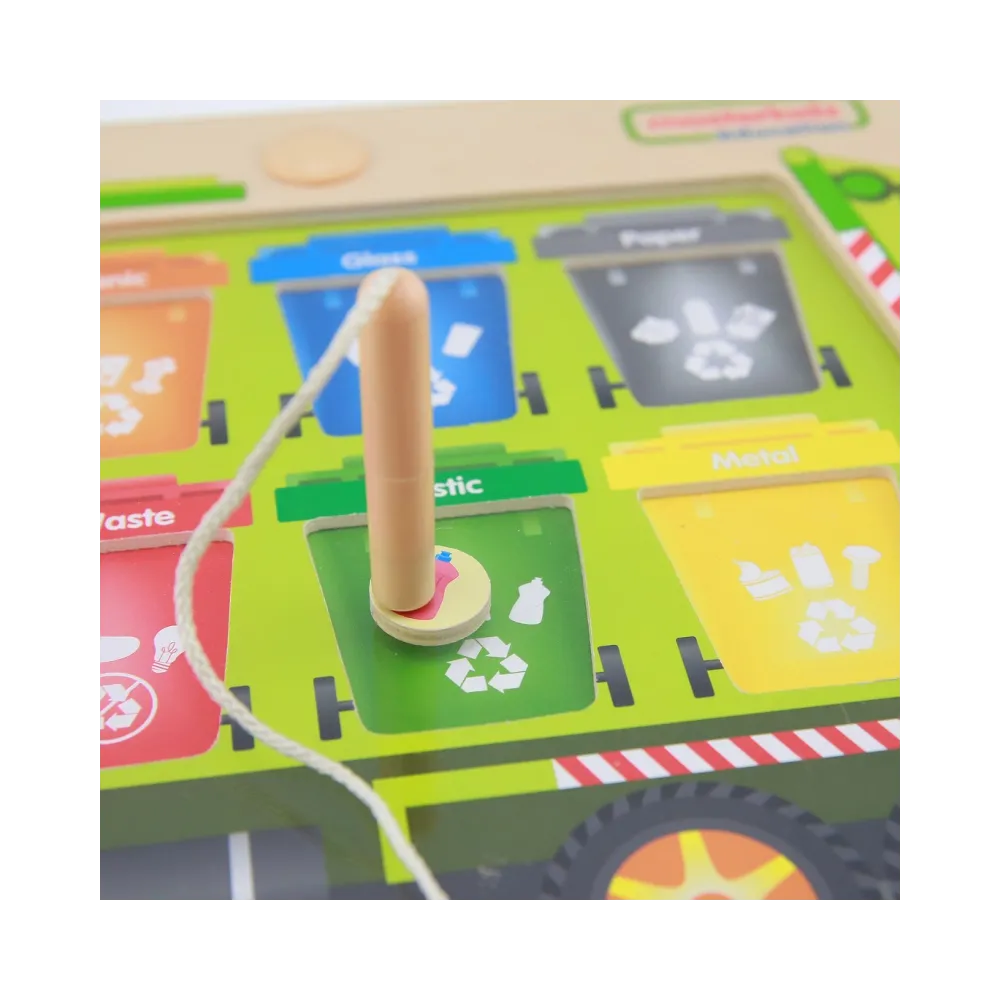 MASTERKIDZ Tablica Magnetyczna Segregowanie Odpadów Ciężarówka do Recyklingu Montessori