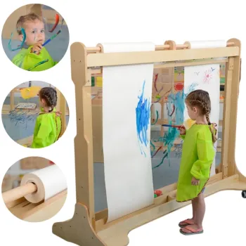 MASTERKIDZ Ogromna Drewniana Sztaluga Okienna Do Malowania