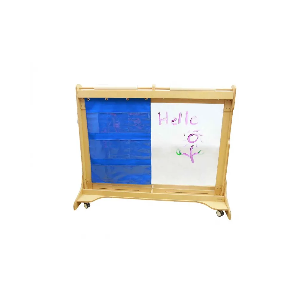 MASTERKIDZ Materiałowy Arkusz Do Wieszania Z Kieszonkami Na Książki i Obrazki Niebieski