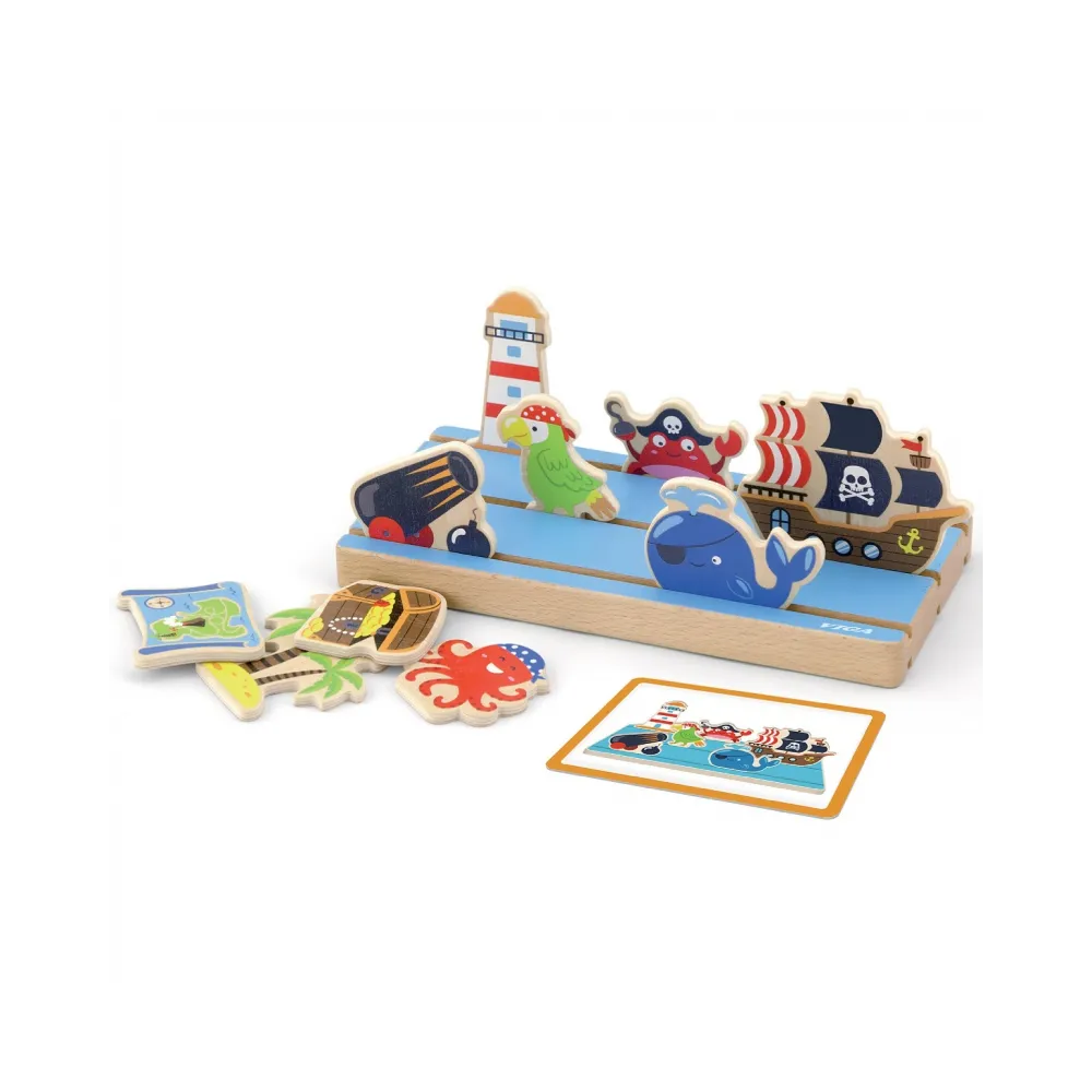 VIGA Drewniana Układanka Edukacyjna Nauka Odległosci 2w1