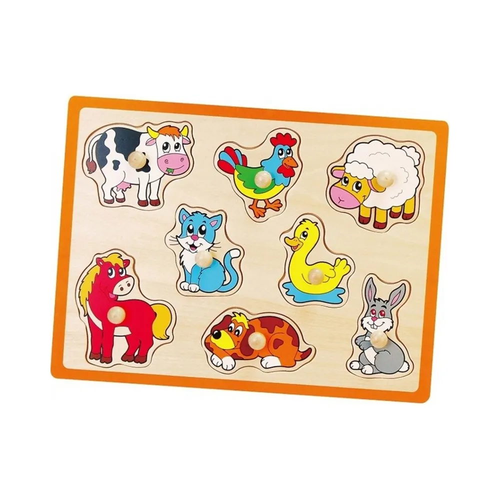 VIGA Drewniane Puzzle Zwierzęta z Farmy Układanka