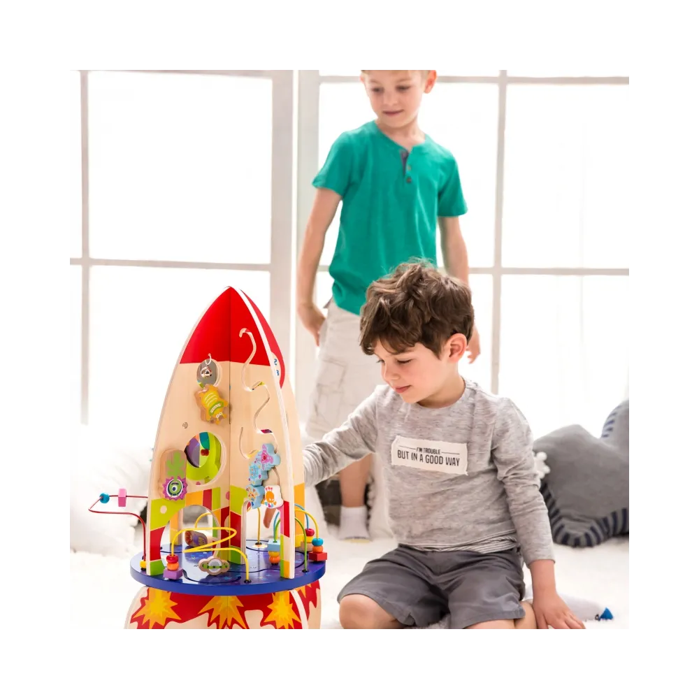 Kolorowa rakieta edukacyjna z bezpiecznymi elementami dla dzieci