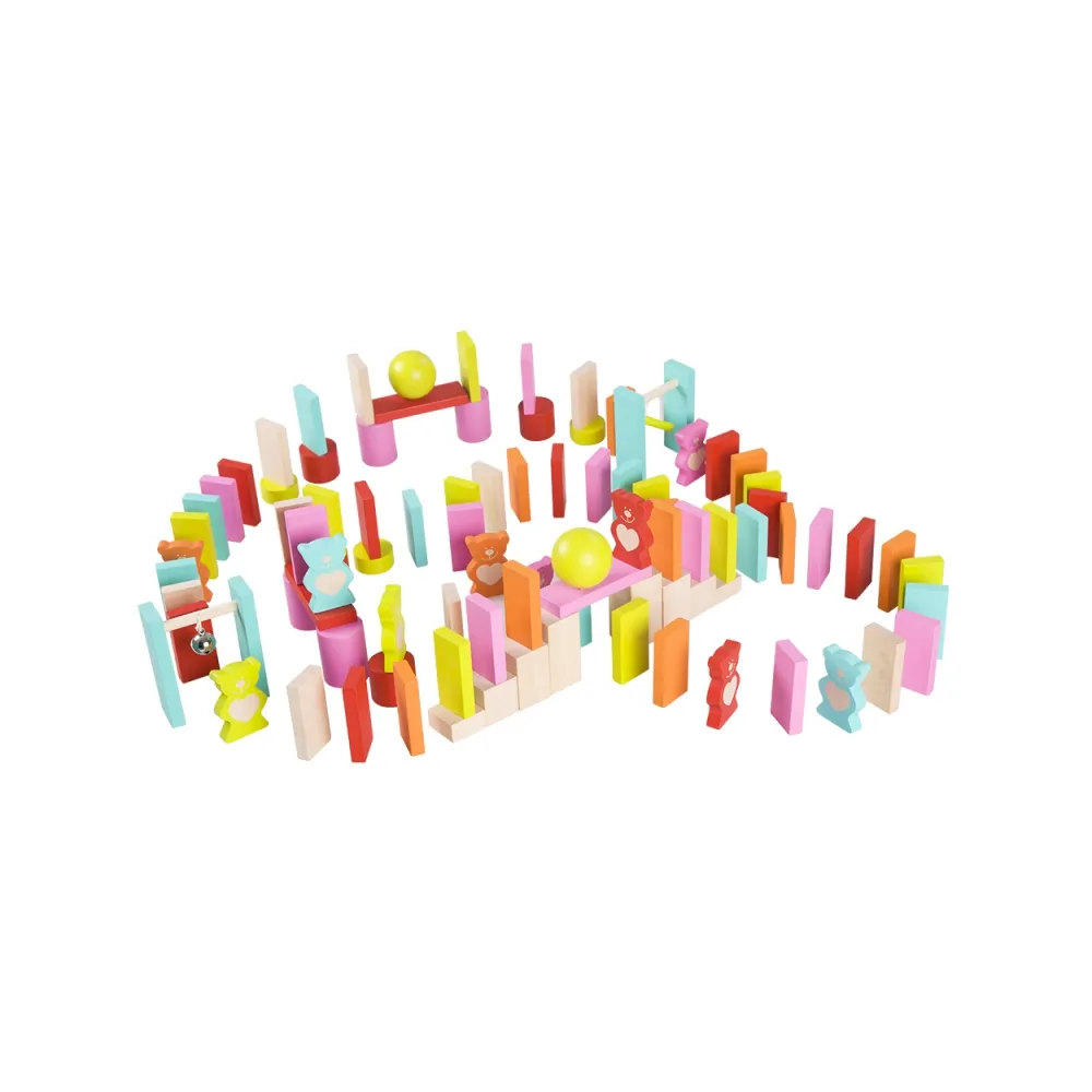 CLASSIC WORLD Drewniane Domino dla Dzieci Misie 105 el.