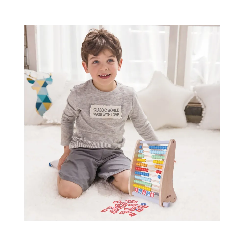 CLASSIC WORLD Drewniane Liczydło + Działania Matematyczne 46 el.