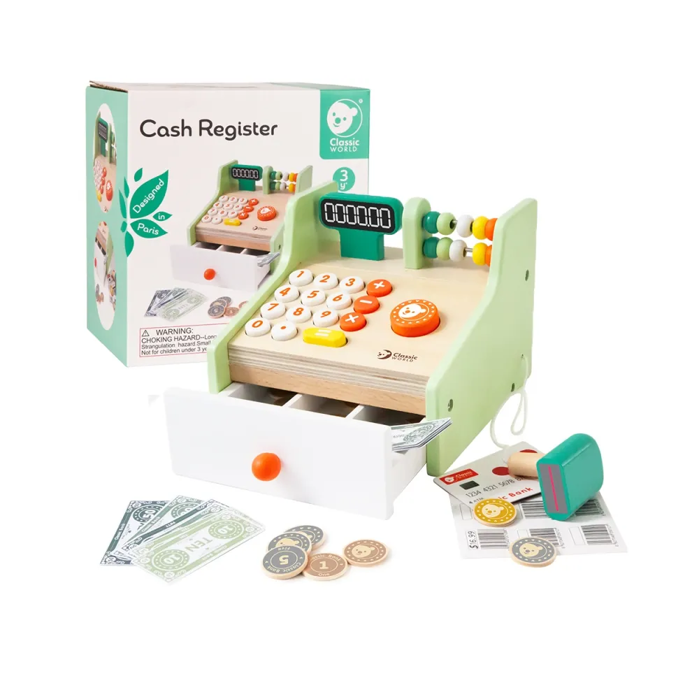 CLASSIC WORLD Drewniana Kasa Sklepowa Dla Dzieci