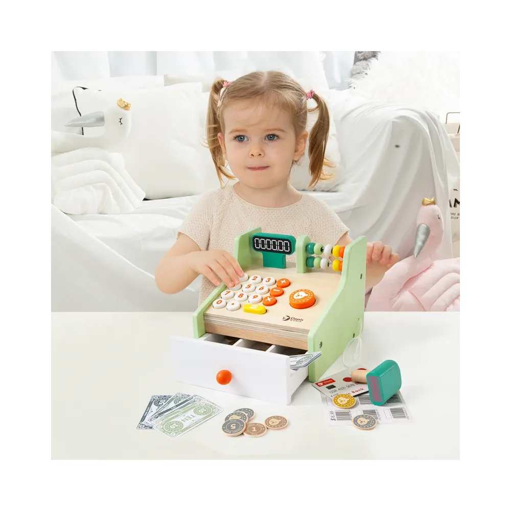 CLASSIC WORLD Drewniana Kasa Sklepowa Dla Dzieci