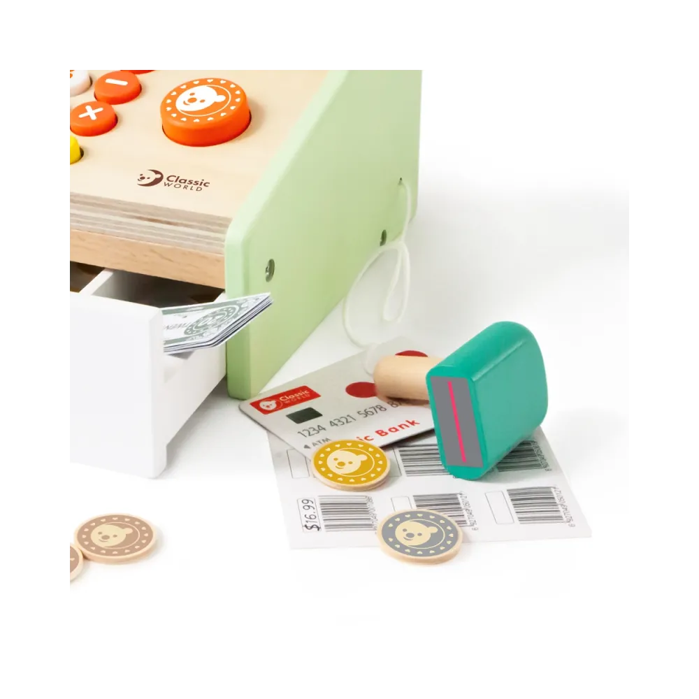 CLASSIC WORLD Drewniana Kasa Sklepowa Dla Dzieci