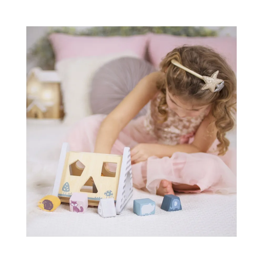 VIGA PolarB Drewniany sorter z klockami piramida Układanka