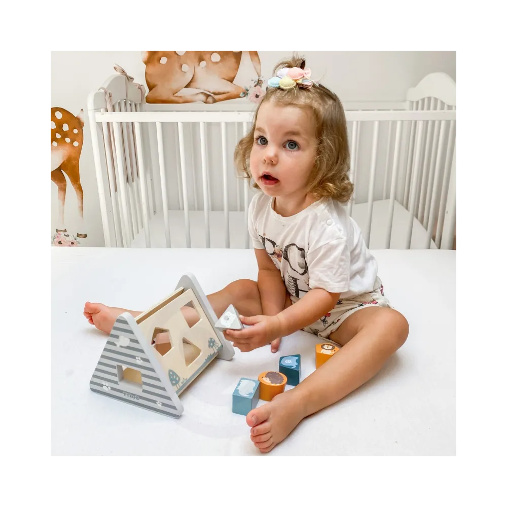 VIGA PolarB Drewniany sorter z klockami piramida Układanka