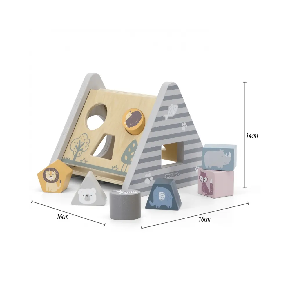 VIGA PolarB Drewniany sorter z klockami piramida Układanka