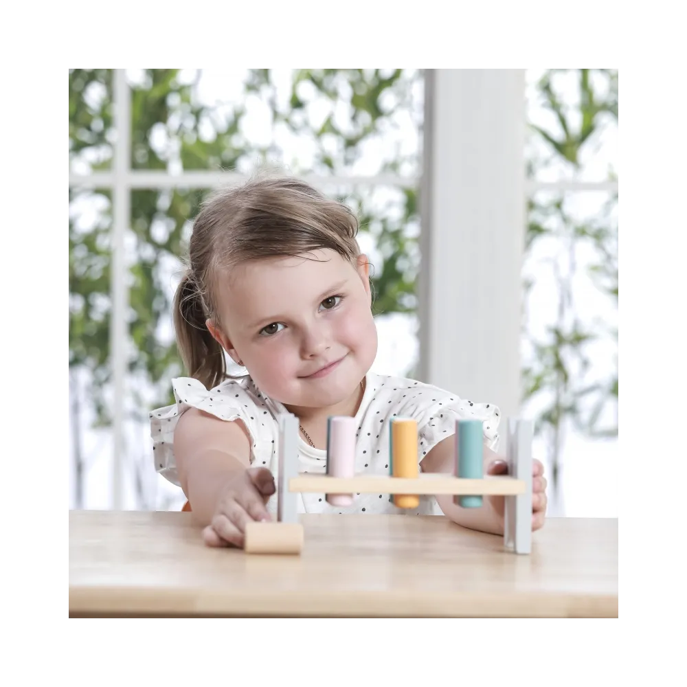 VIGA PolarB Drewniana Ławeczka Przebijanka Wbijanka z Młotkiem - Montessori