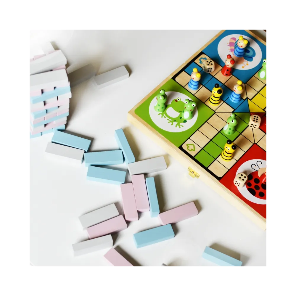 VIGA PolarB Drewniana Gra Wieża Układanka Pastelowa