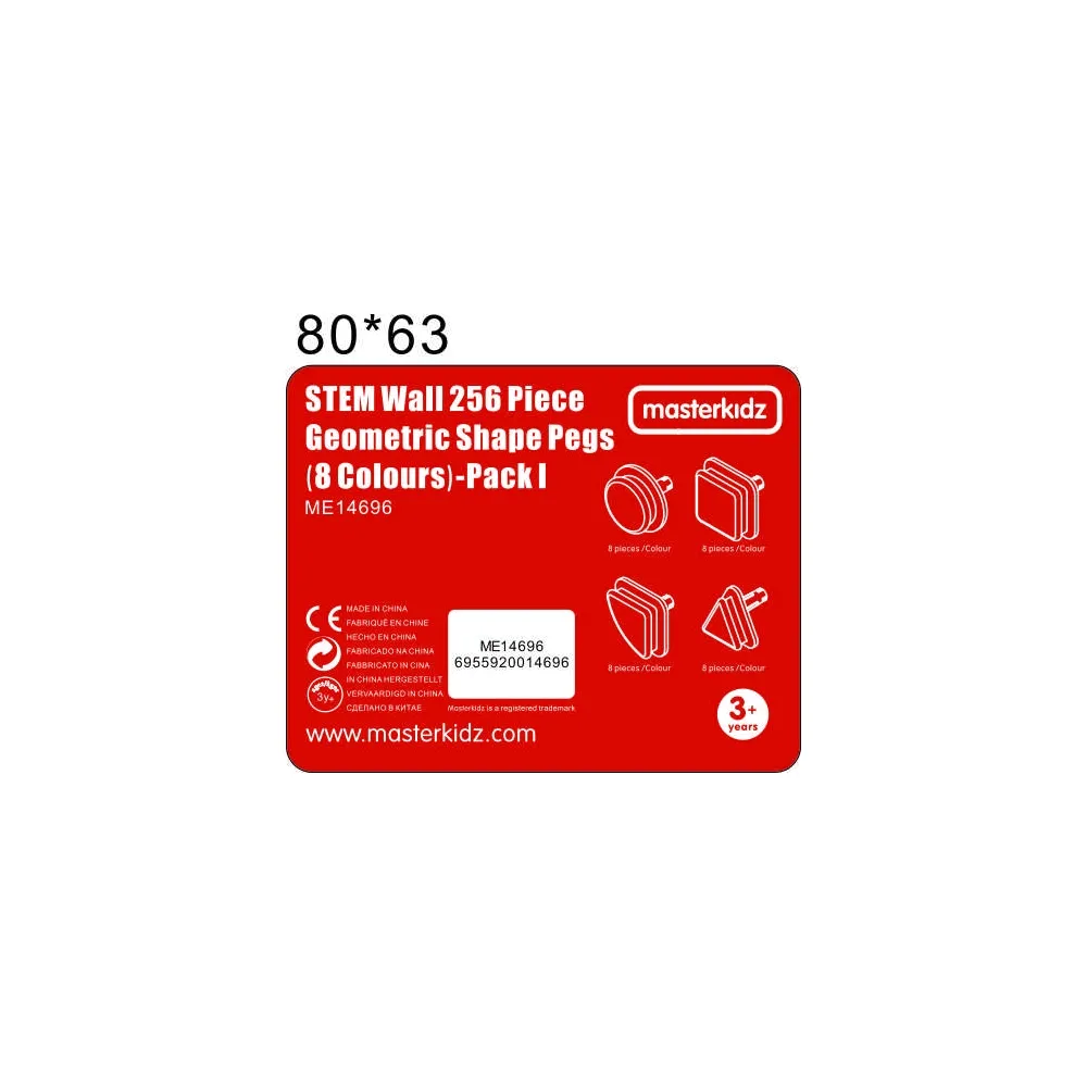 MASTERKIDZ Geometryczne Elementy 8 Kolorów 256 szt Akcesoria do tablic STEM