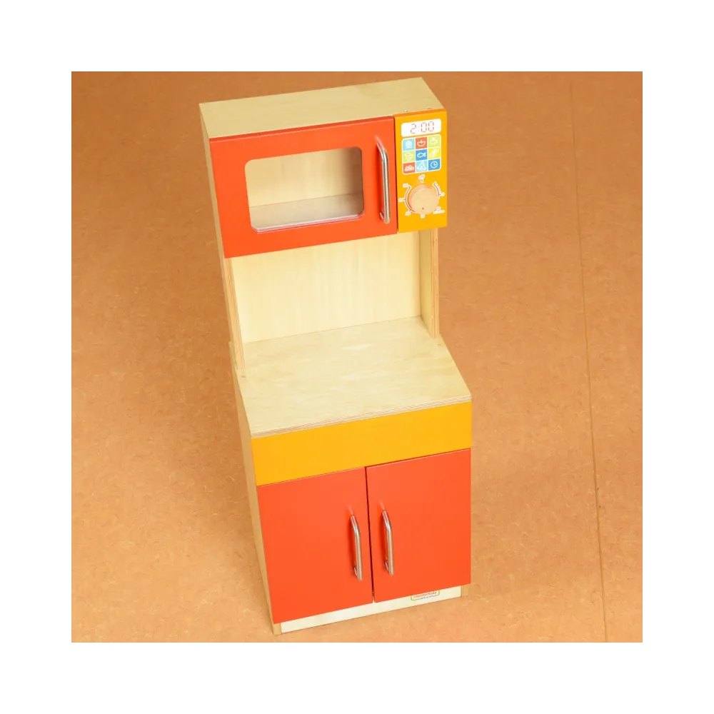 MASTERKIDZ Drewniany Regał Kuchenny Szafka do kuchni + mikrofalówka