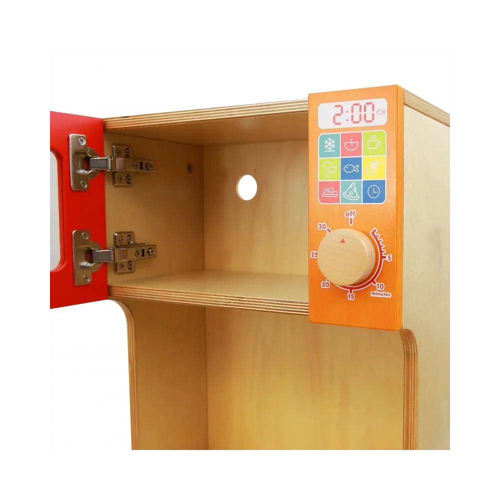 MASTERKIDZ Drewniany Regał Kuchenny Szafka do kuchni + mikrofalówka