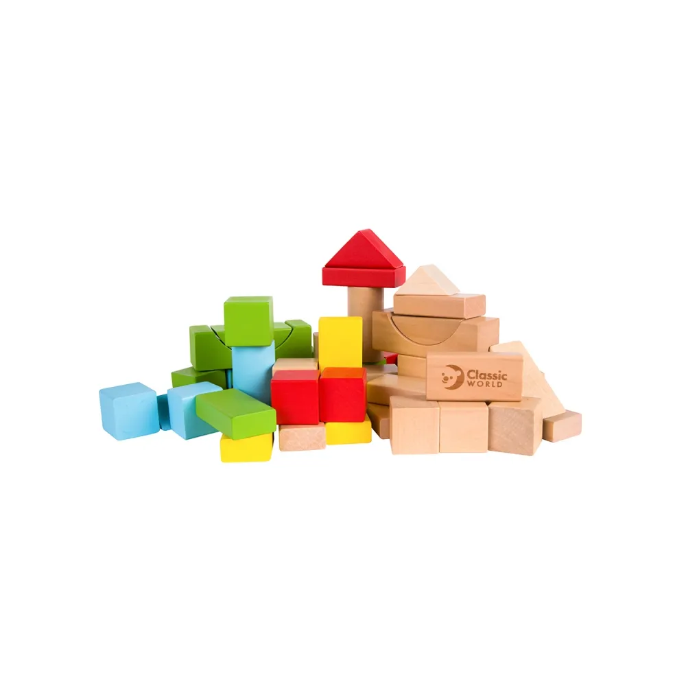 CLASSIC WORLD Drewniane Klocki Dla Dzieci 50 el.