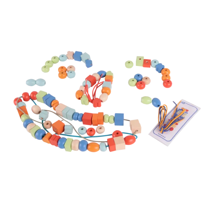 Drewniane koraliki do rozwijania zdolności manualnych