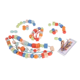 CLASSIC WORLD Drewniane Koraliki Do Nawlekania 96 elementów