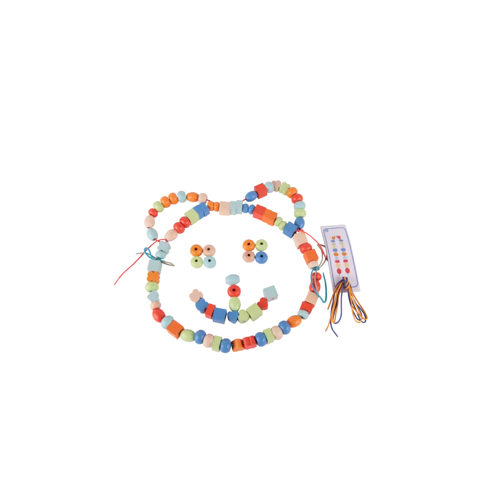 CLASSIC WORLD Drewniane Koraliki Do Nawlekania 96 elementów